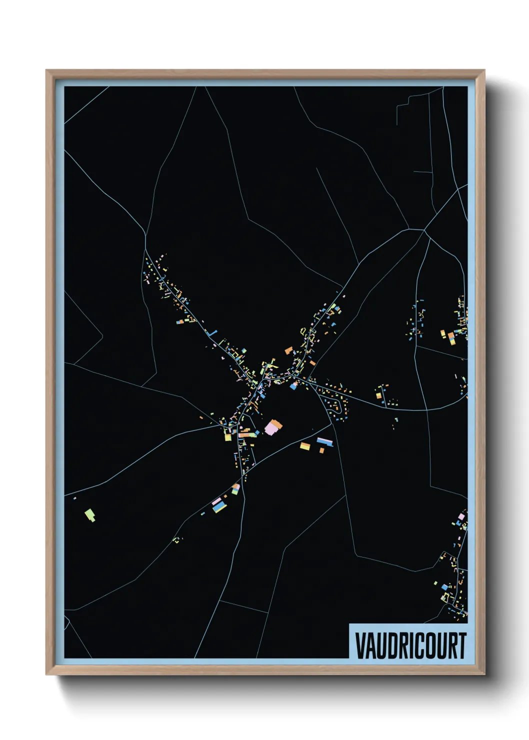 Une affiche de carte sur Vaudricourt