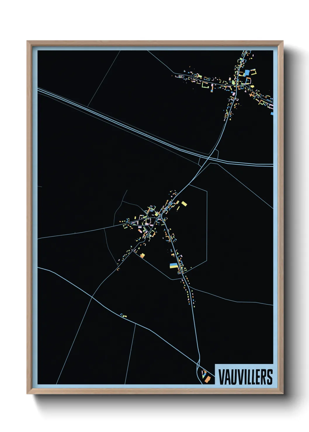 Une affiche de carte sur Vauvillers