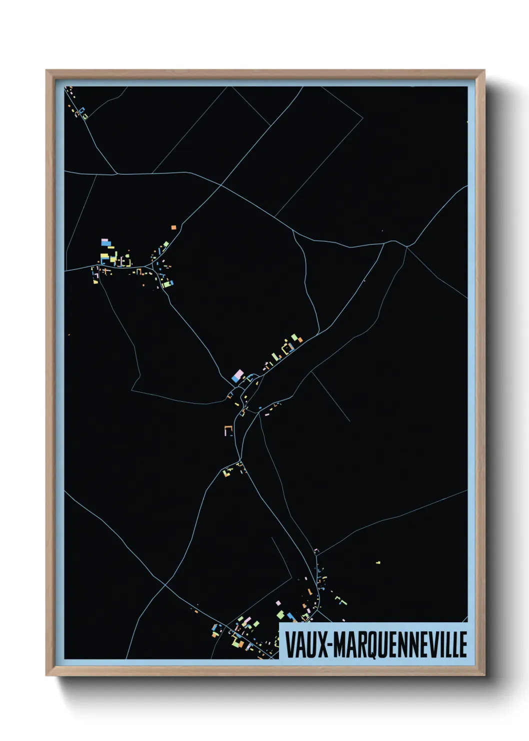 Une affiche de carte sur Vaux-Marquenneville