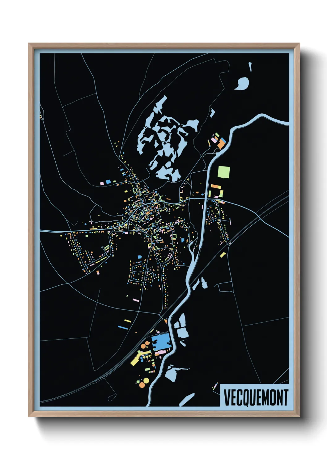 Une affiche de carte sur Vecquemont