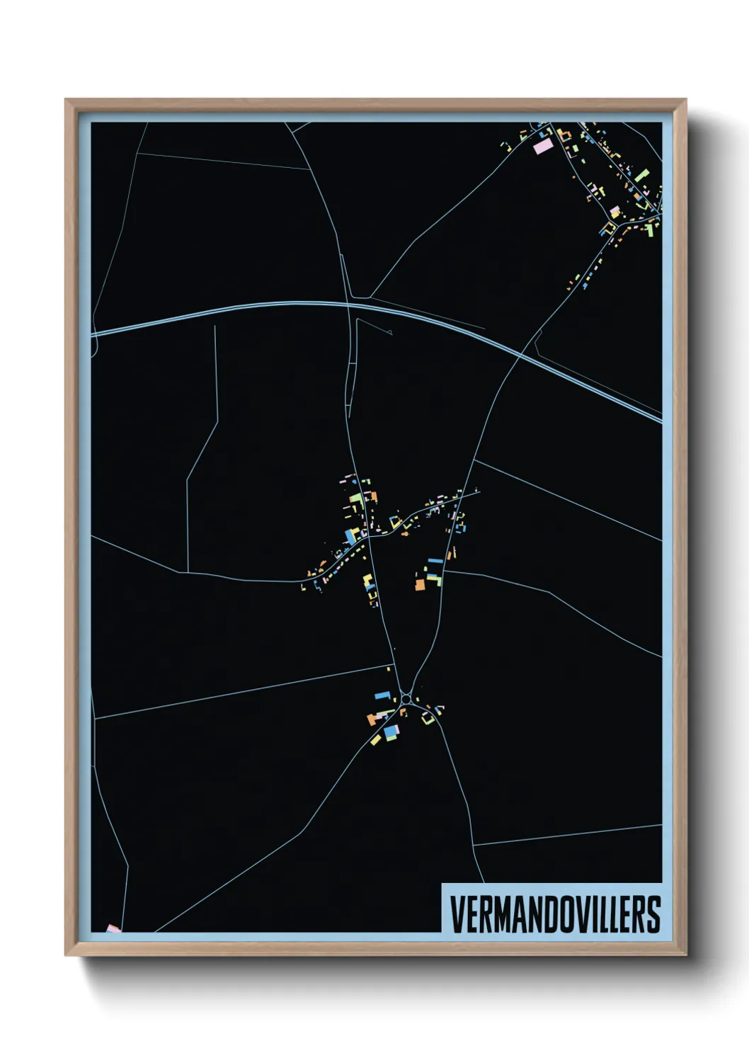 Une affiche de carte sur Vermandovillers