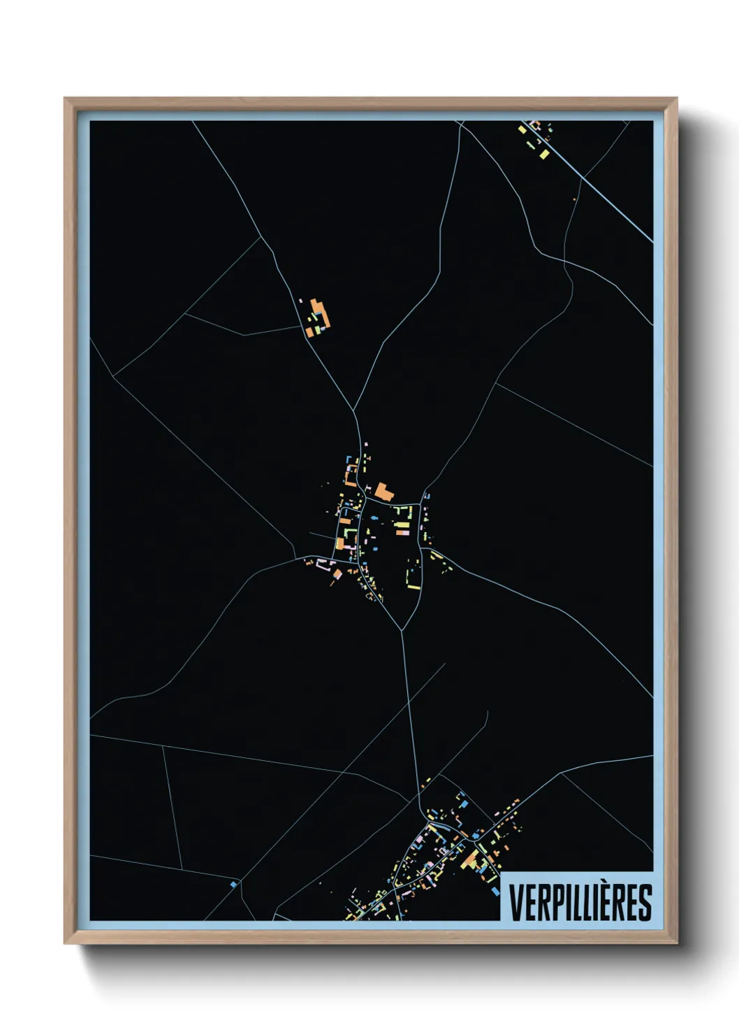 Une affiche de carte sur Verpillières
