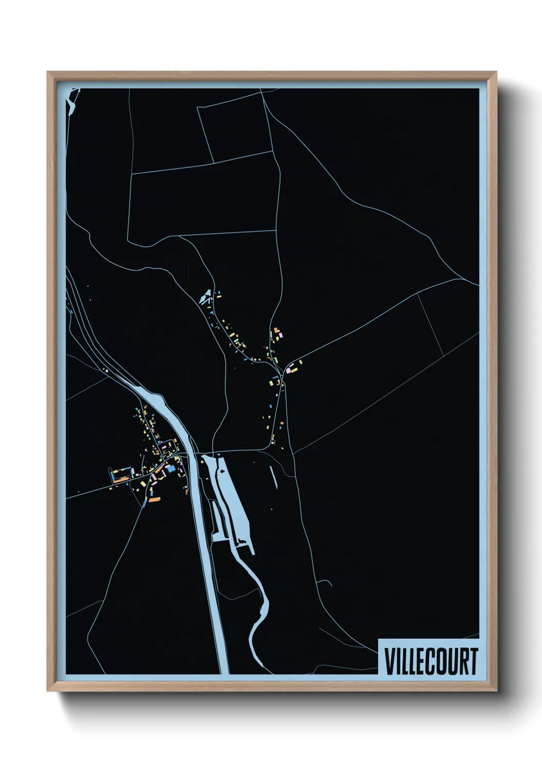 Une affiche de carte sur Villecourt