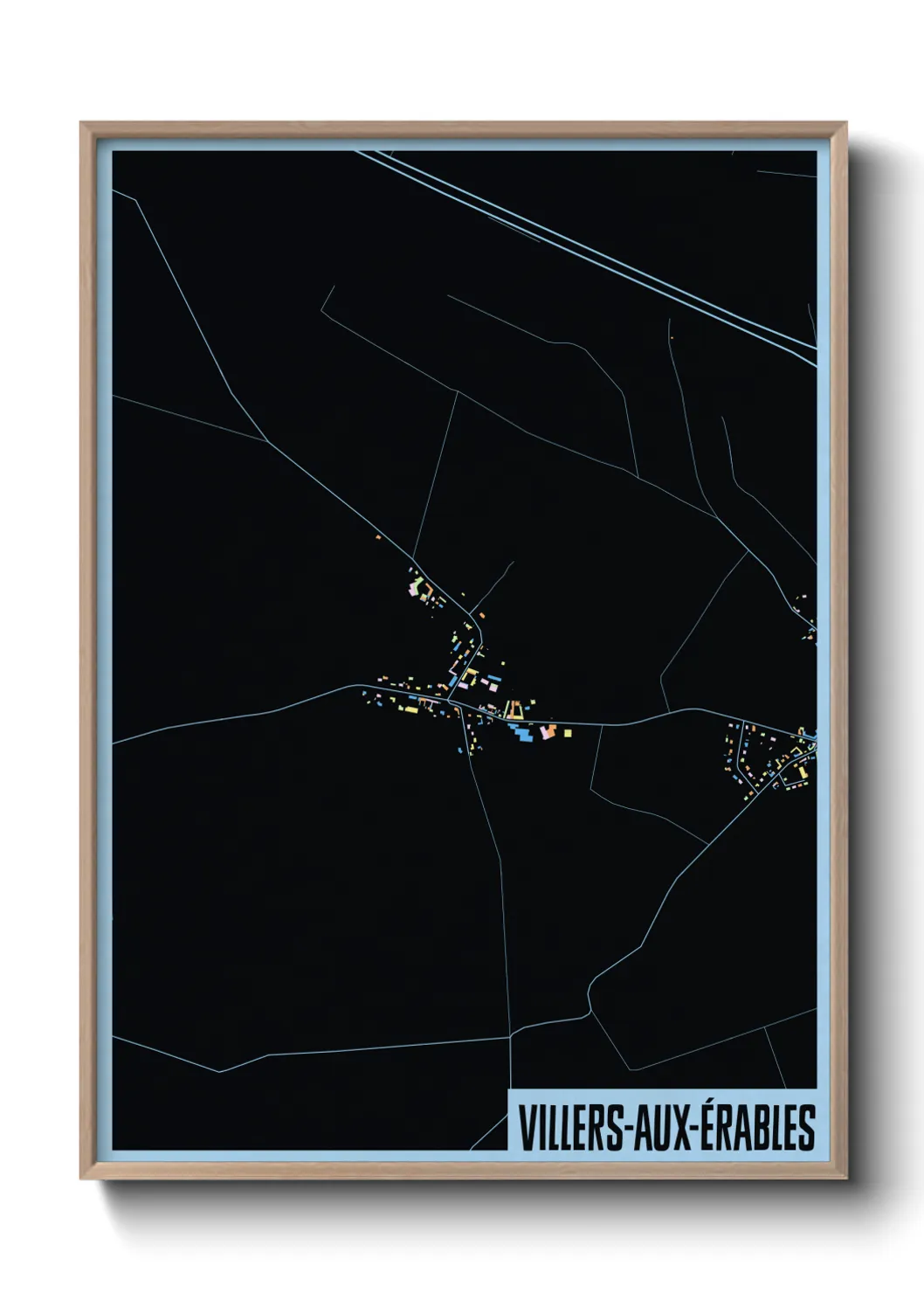 Une affiche de carte sur Villers-aux-Érables