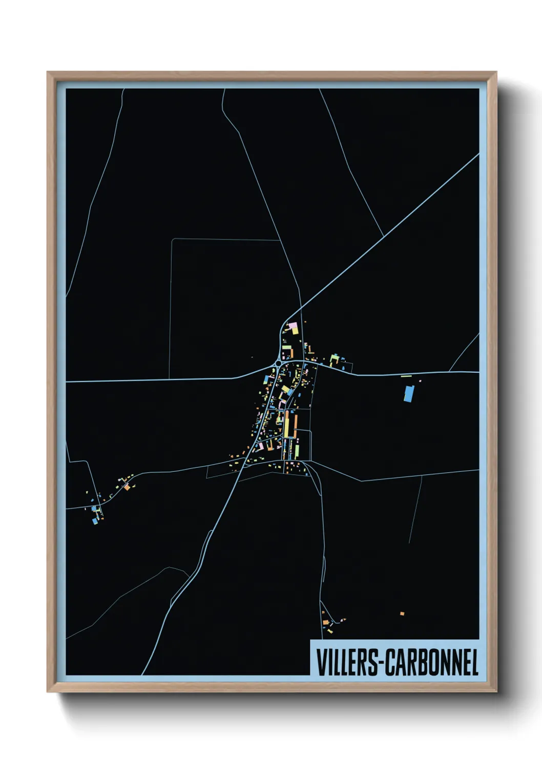 Une affiche de carte sur Villers-Carbonnel