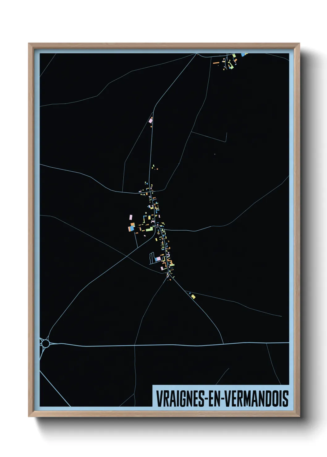 Une affiche de carte sur Vraignes-en-Vermandois