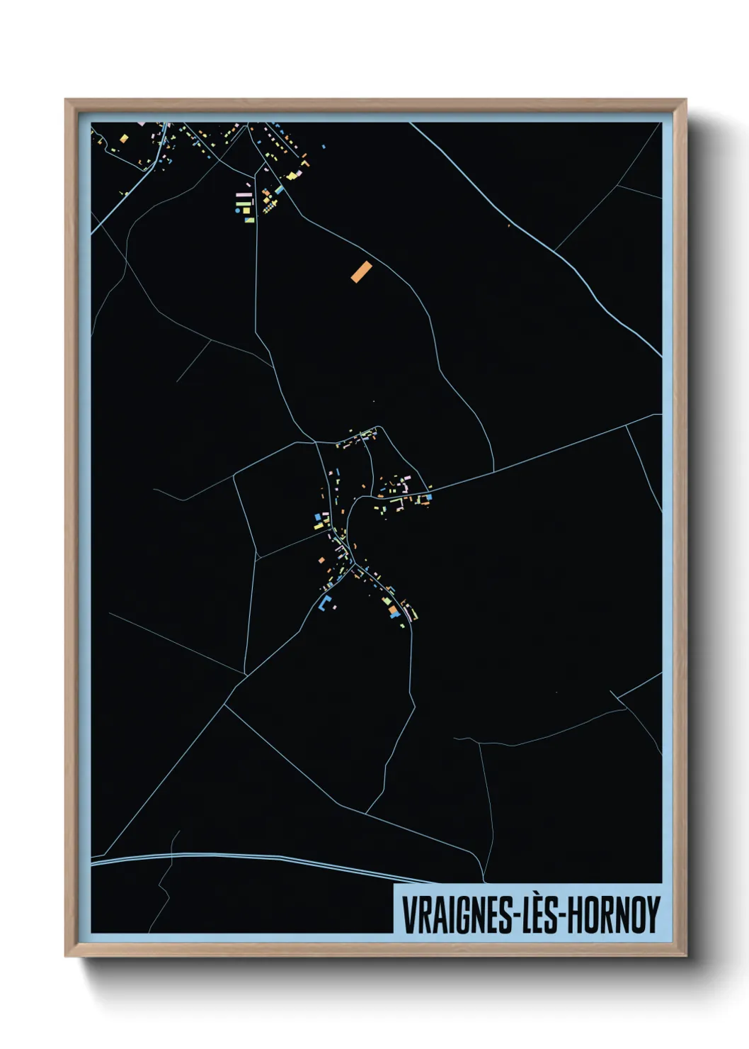 Une affiche de carte sur Vraignes-lès-Hornoy