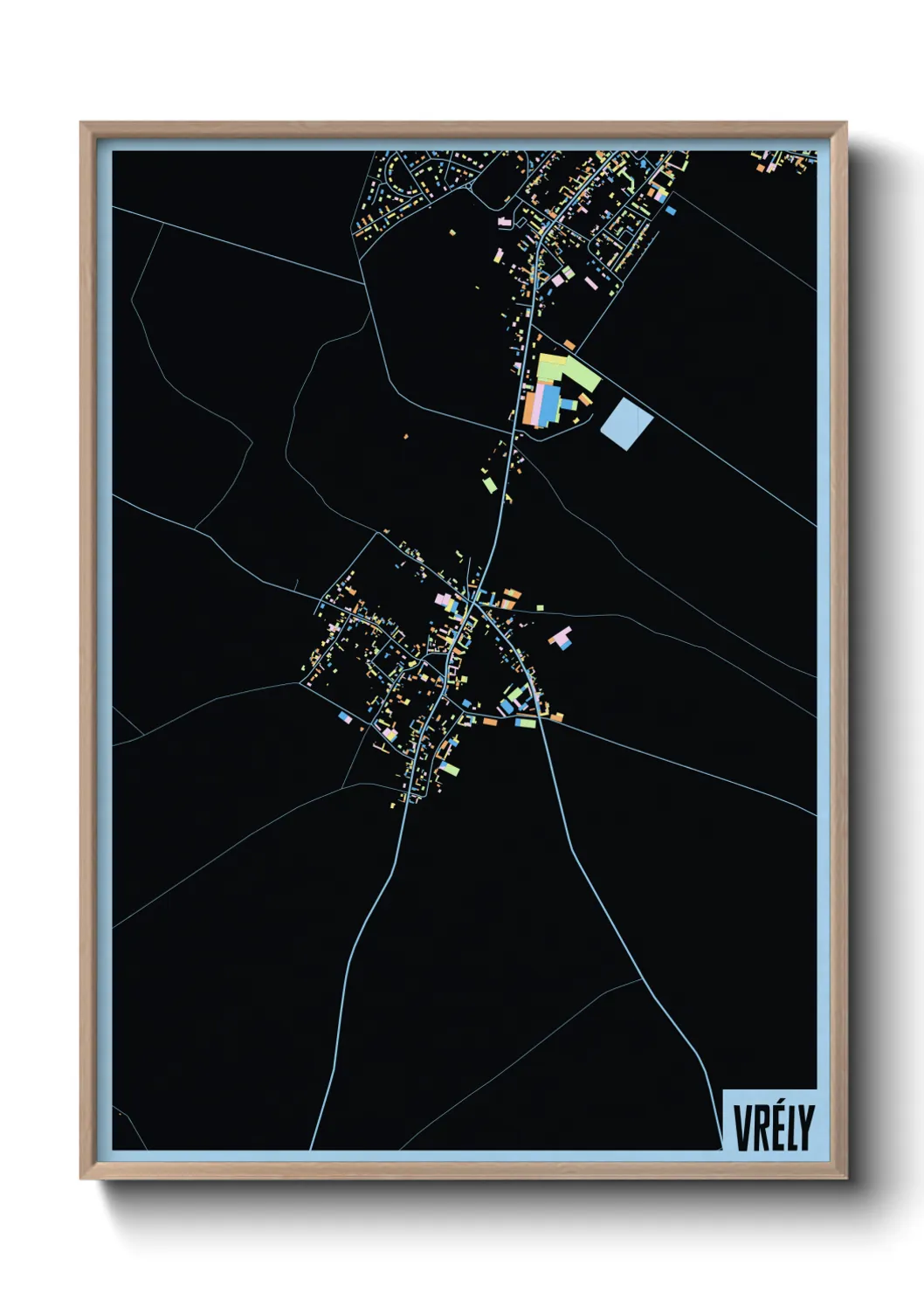 Une affiche de carte sur Vrély