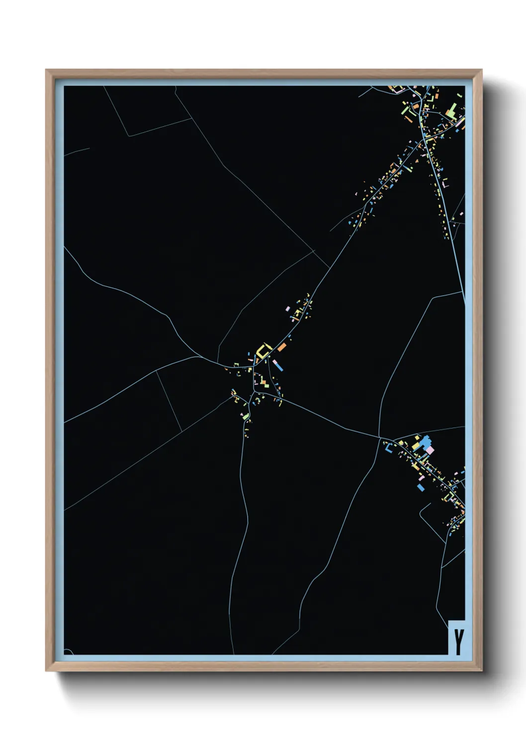 Une affiche de carte sur Y