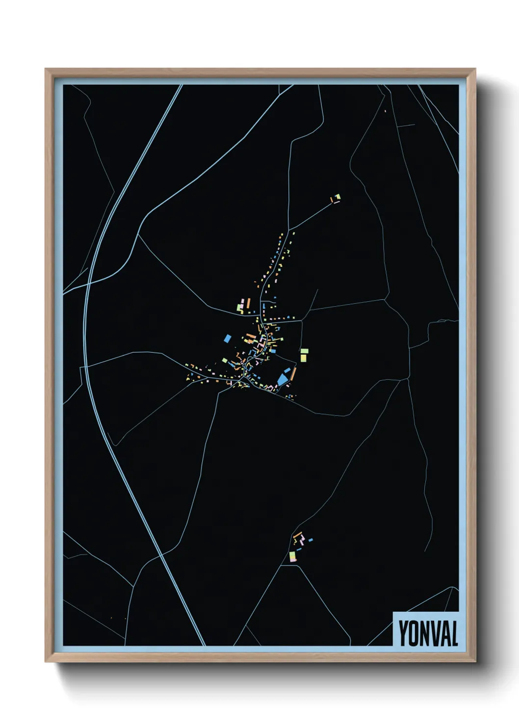 Une affiche de carte sur Yonval