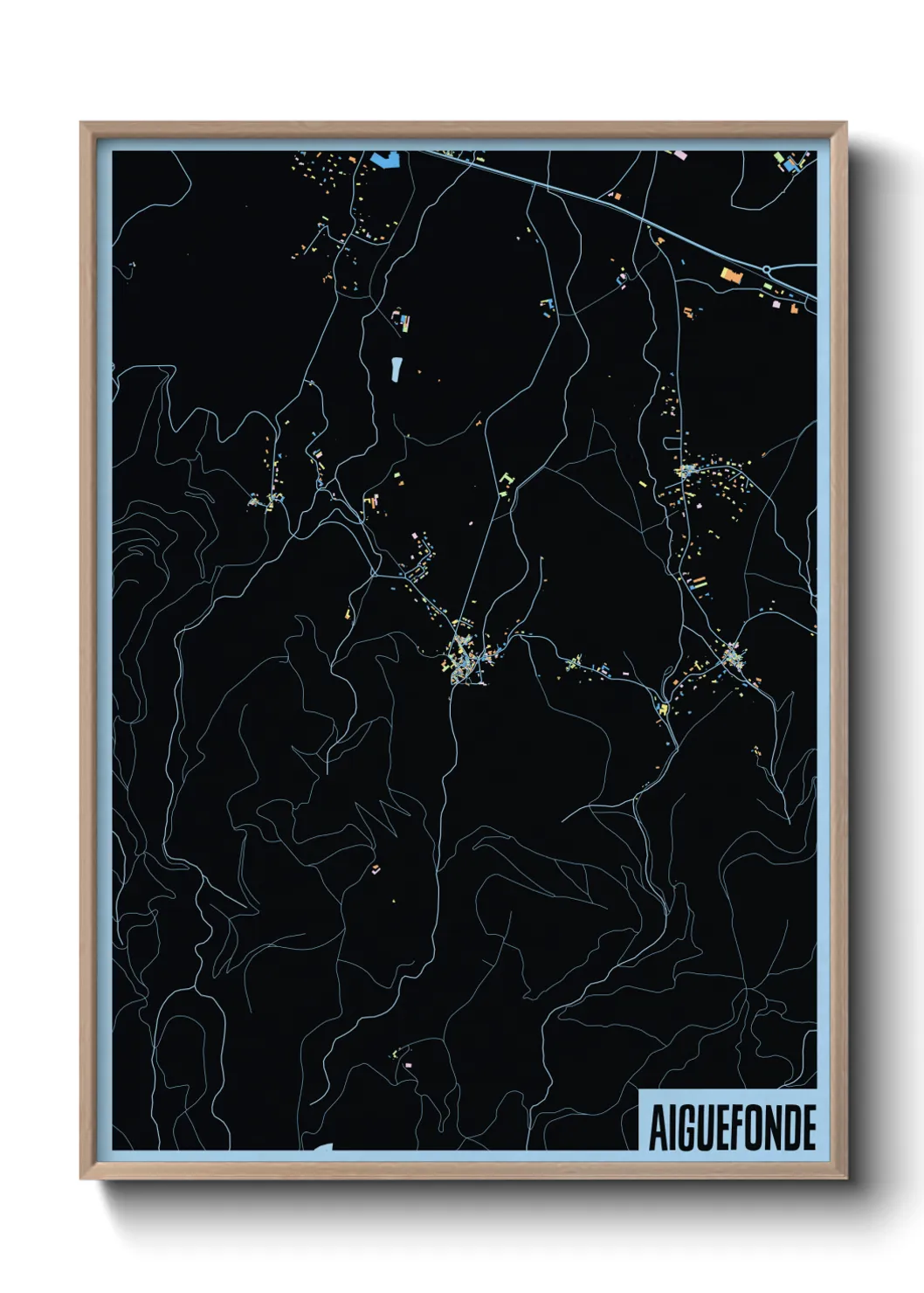 Une affiche de carte sur Aiguefonde