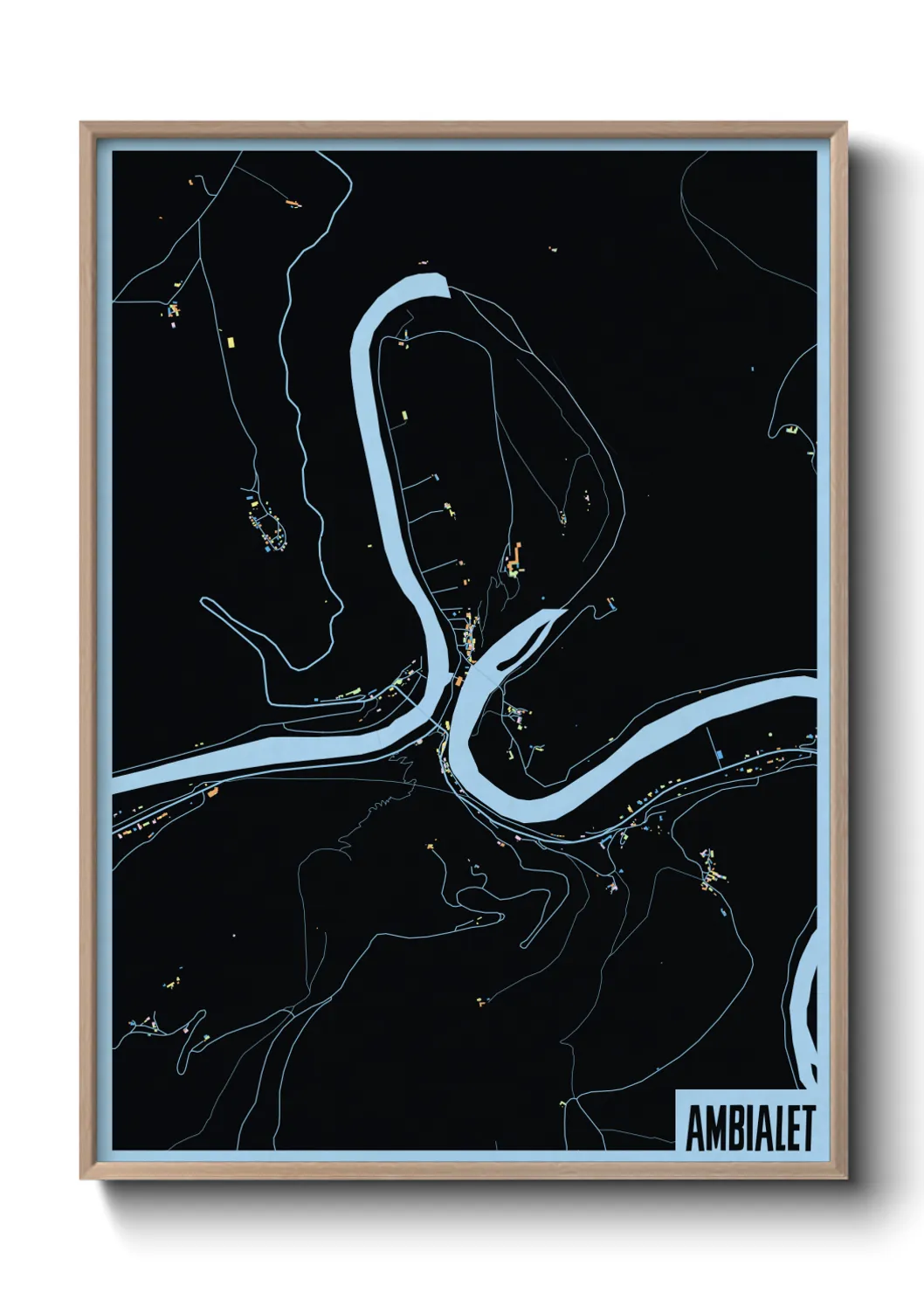 Une affiche de carte sur Ambialet