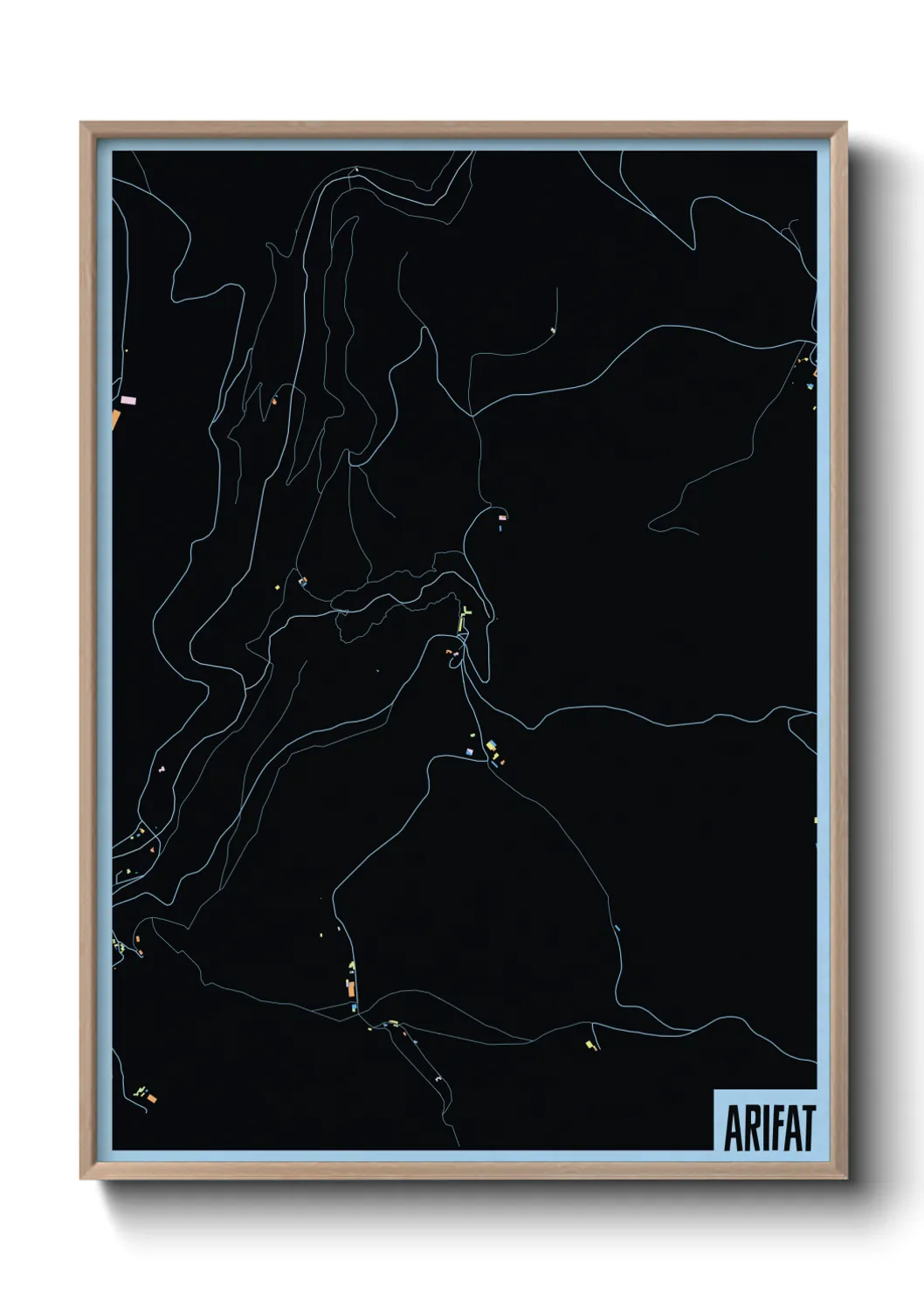 Une affiche de carte sur Arifat