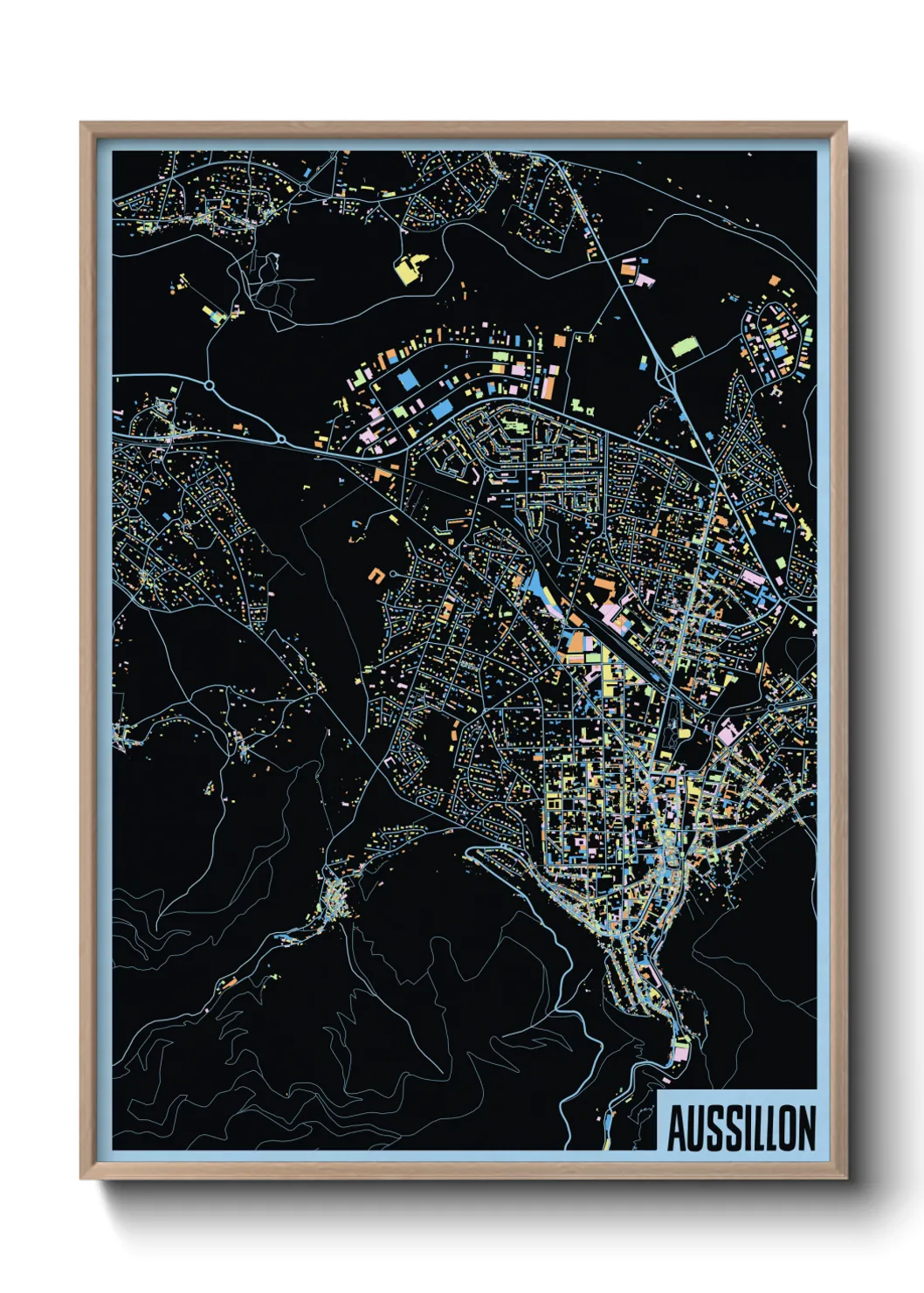 Une affiche de carte sur Aussillon
