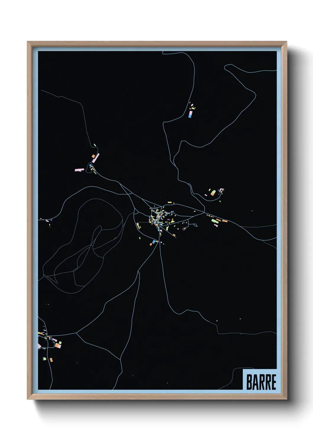 Une affiche de carte sur Barre