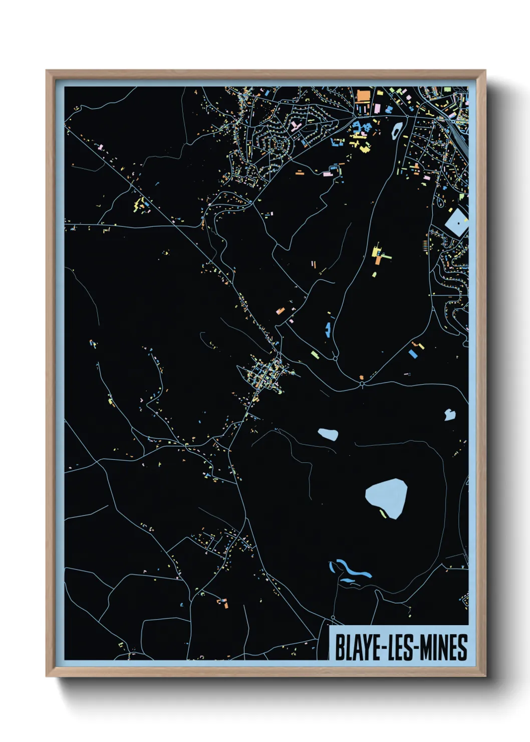 Une affiche de carte sur Blaye-les-Mines