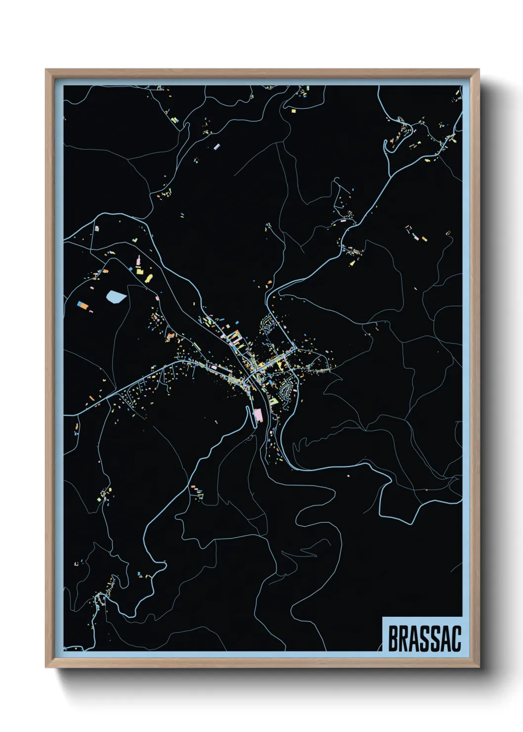 Une affiche de carte sur Brassac