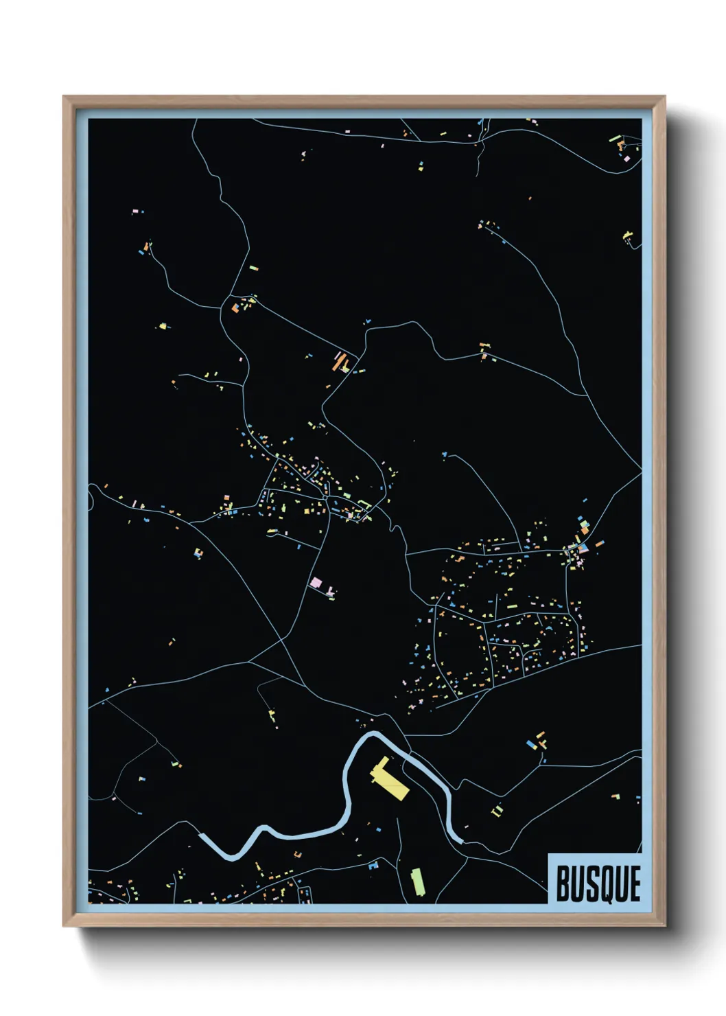 Une affiche de carte sur Busque