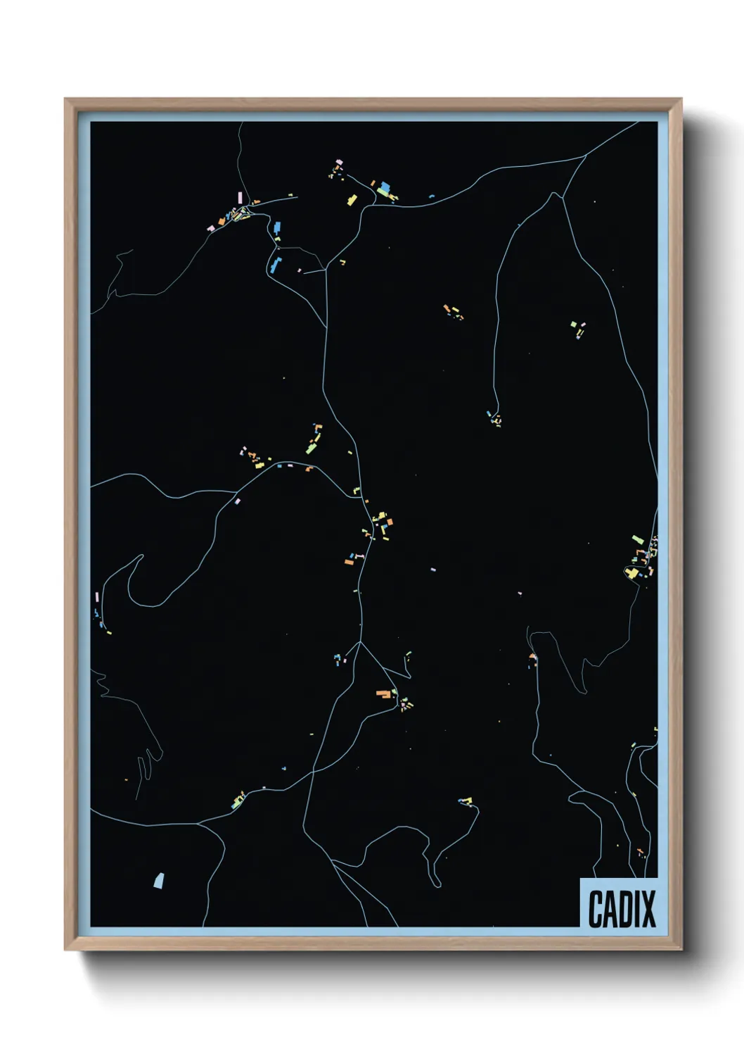 Une affiche de carte sur Cadix