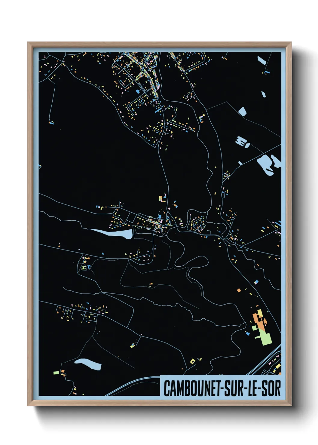 Une affiche de carte sur Cambounet-sur-le-Sor
