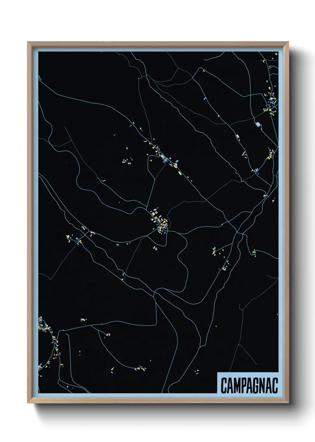 Une affiche de carte sur Campagnac