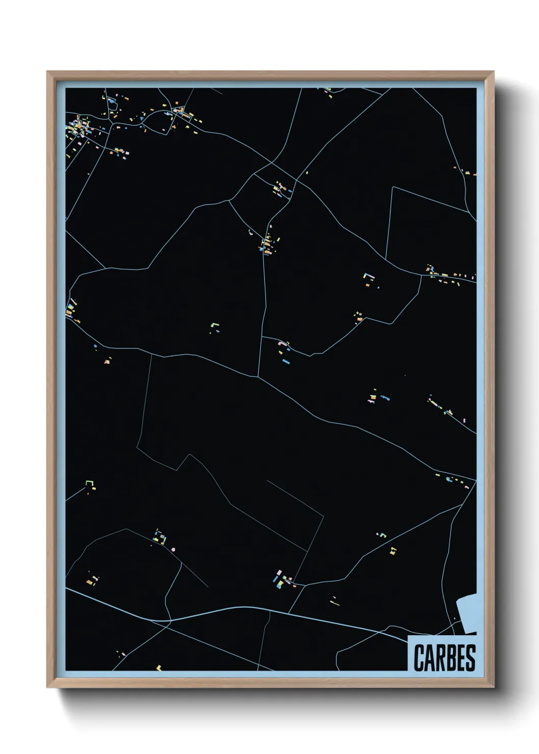 Une affiche de carte sur Carbes