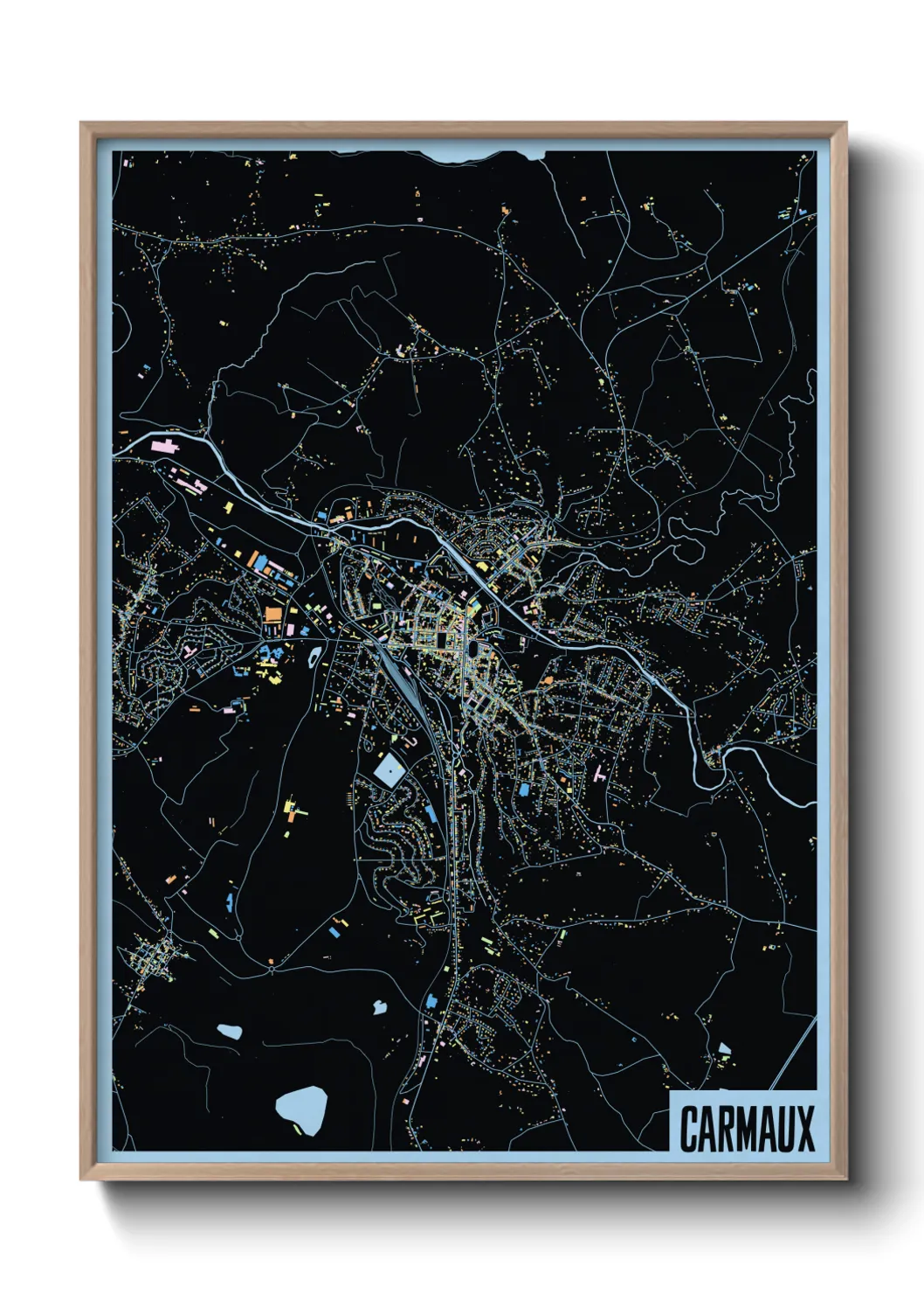 Une affiche de carte sur Carmaux