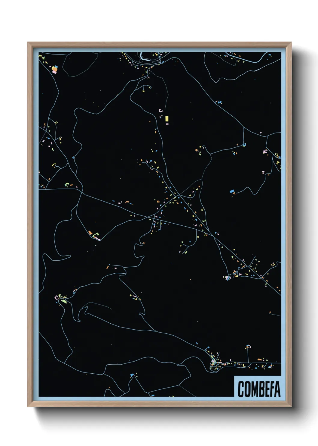 Une affiche de carte sur Combefa