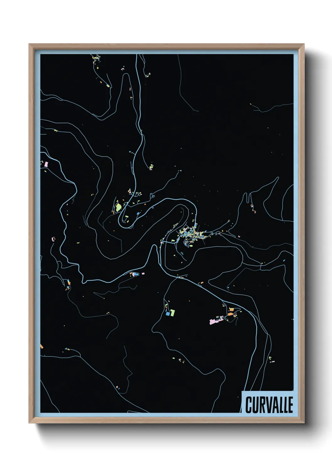 Une affiche de carte sur Curvalle