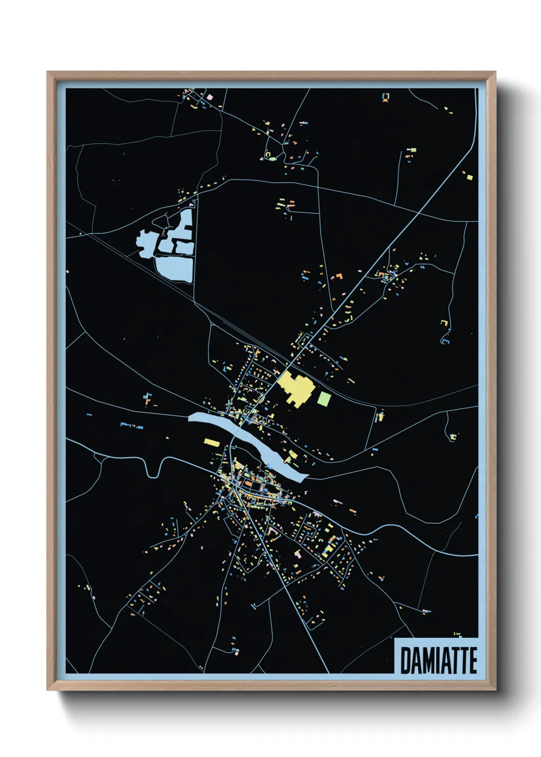 Une affiche de carte sur Damiatte