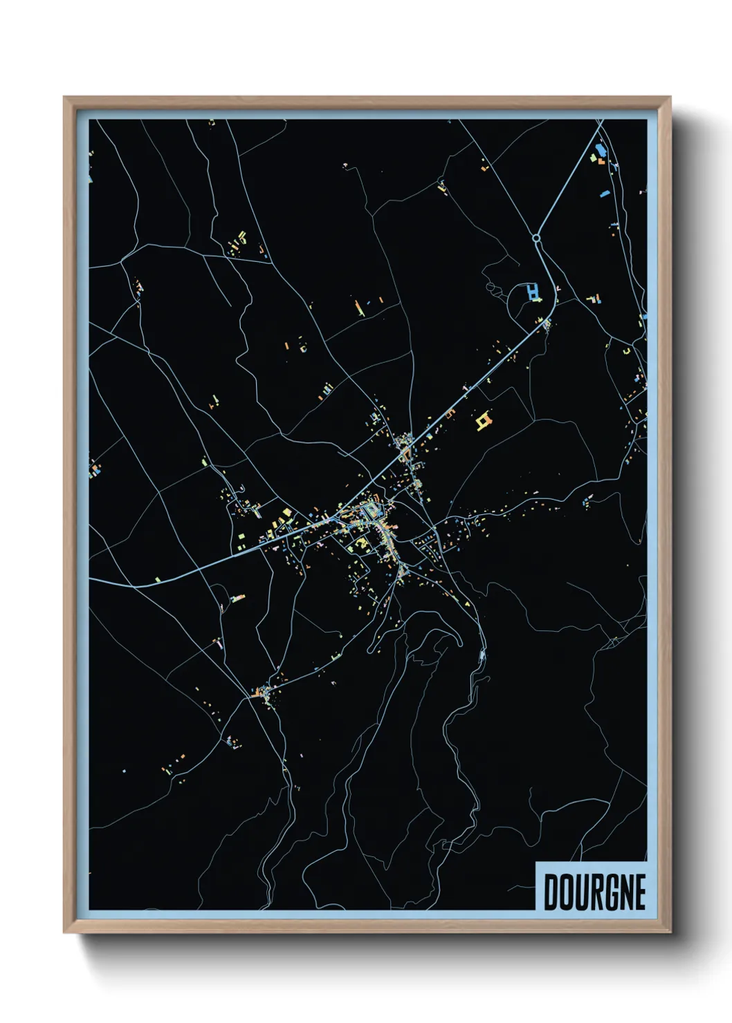 Une affiche de carte sur Dourgne