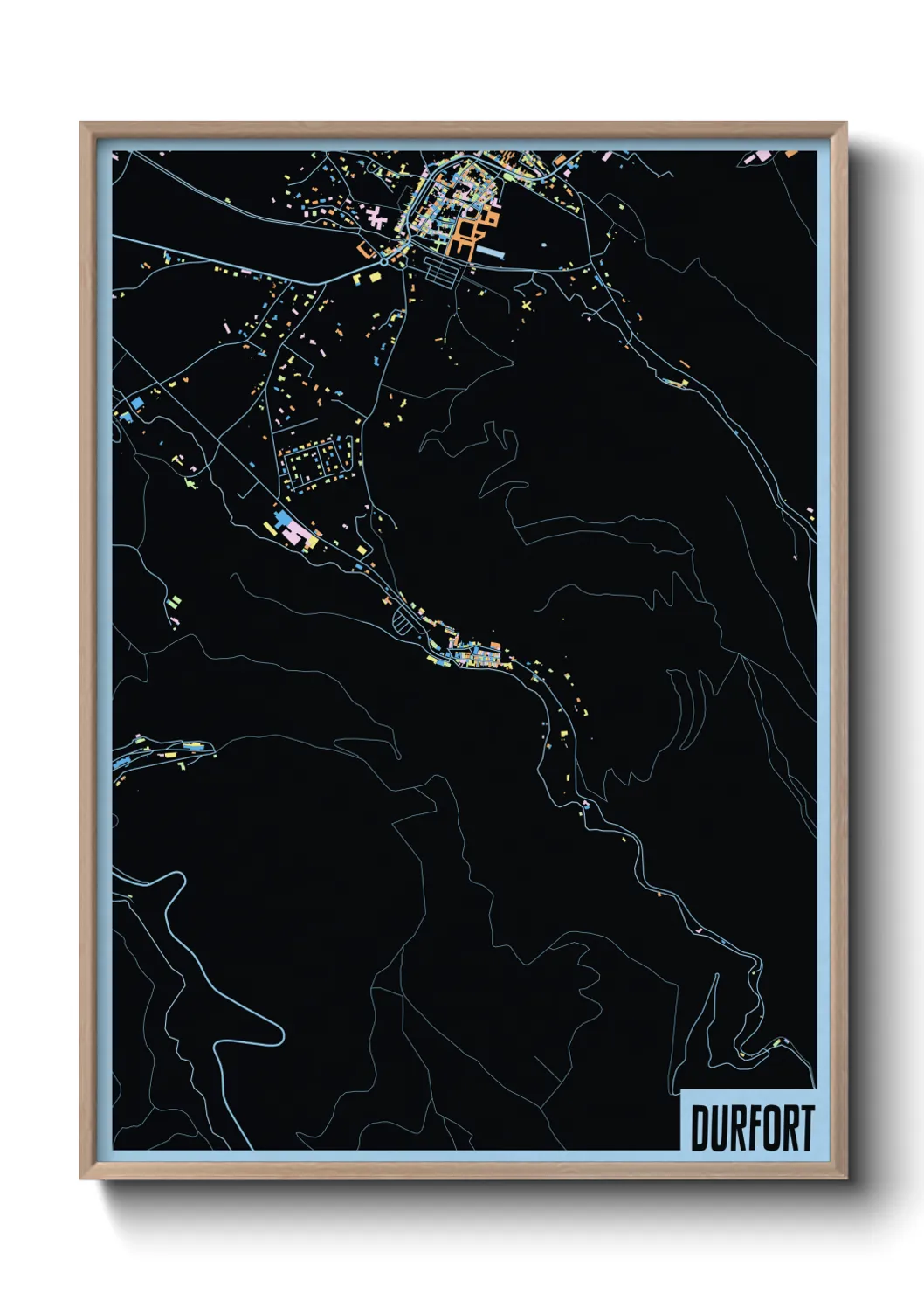 Une affiche de carte sur Durfort