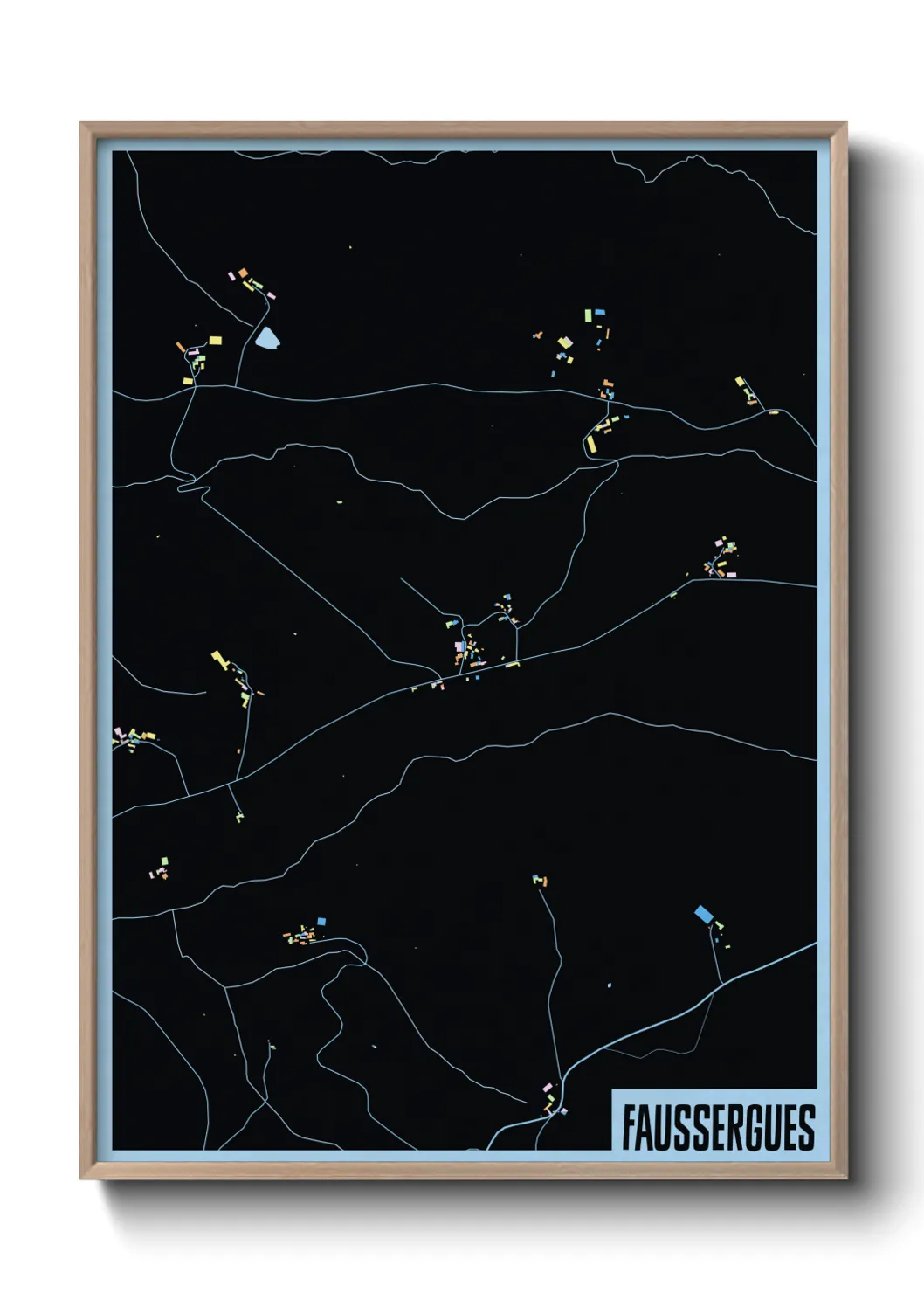 Une affiche de carte sur Faussergues