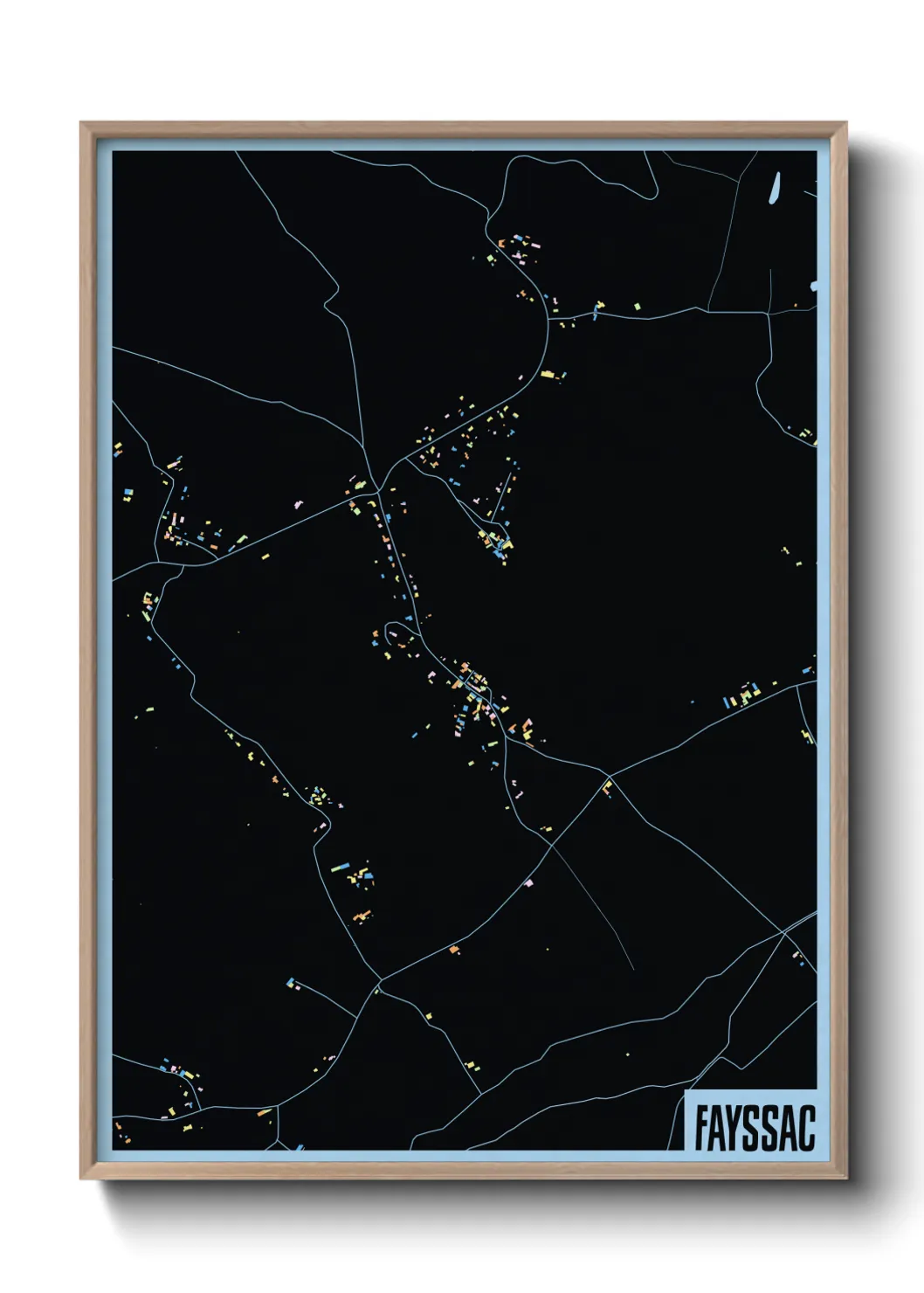 Une affiche de carte sur Fayssac