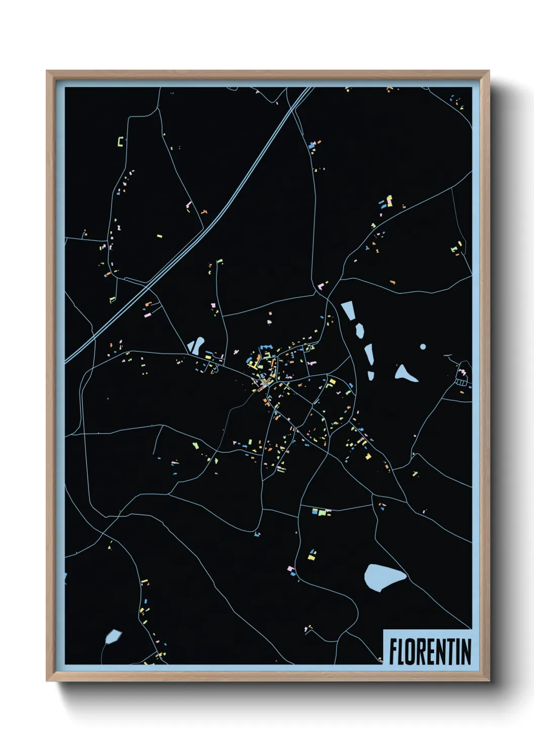 Une affiche de carte sur Florentin