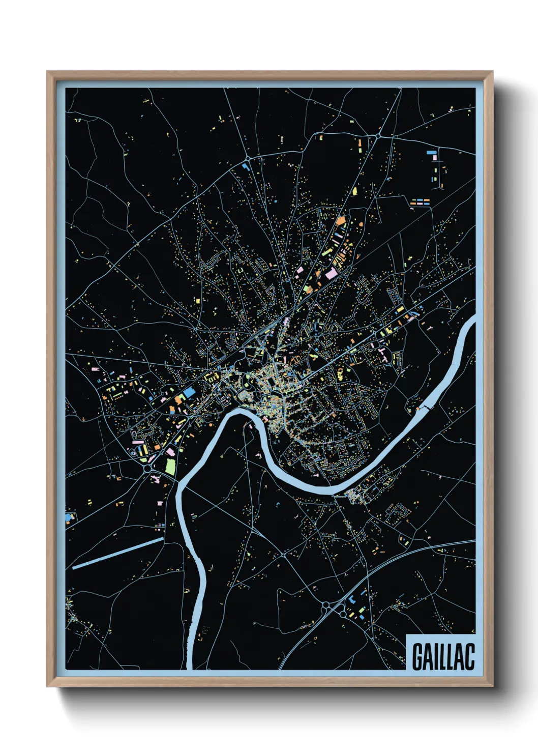 Une affiche de carte sur Gaillac