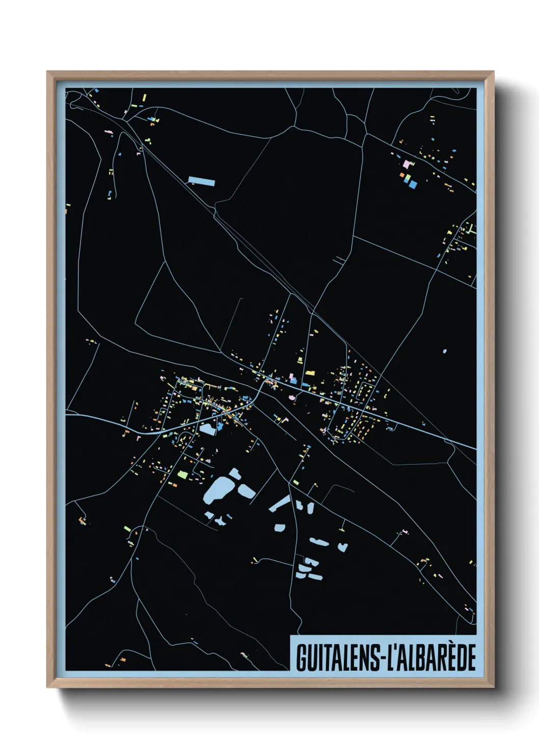 Une affiche de carte sur Guitalens-L'Albarède