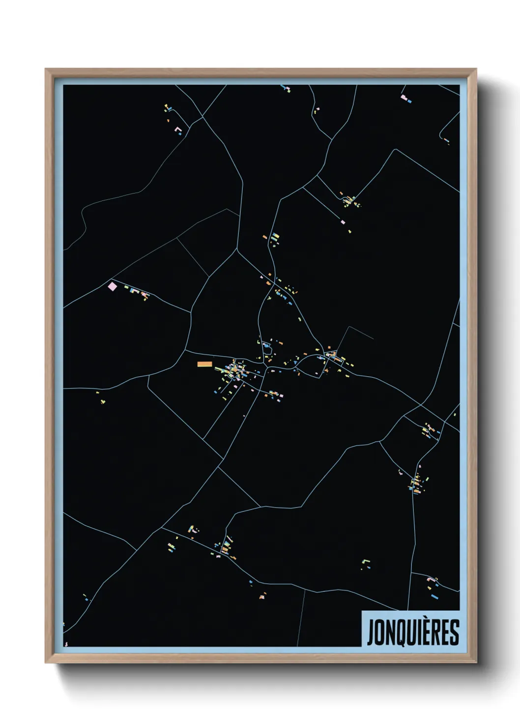 Une affiche de carte sur Jonquières