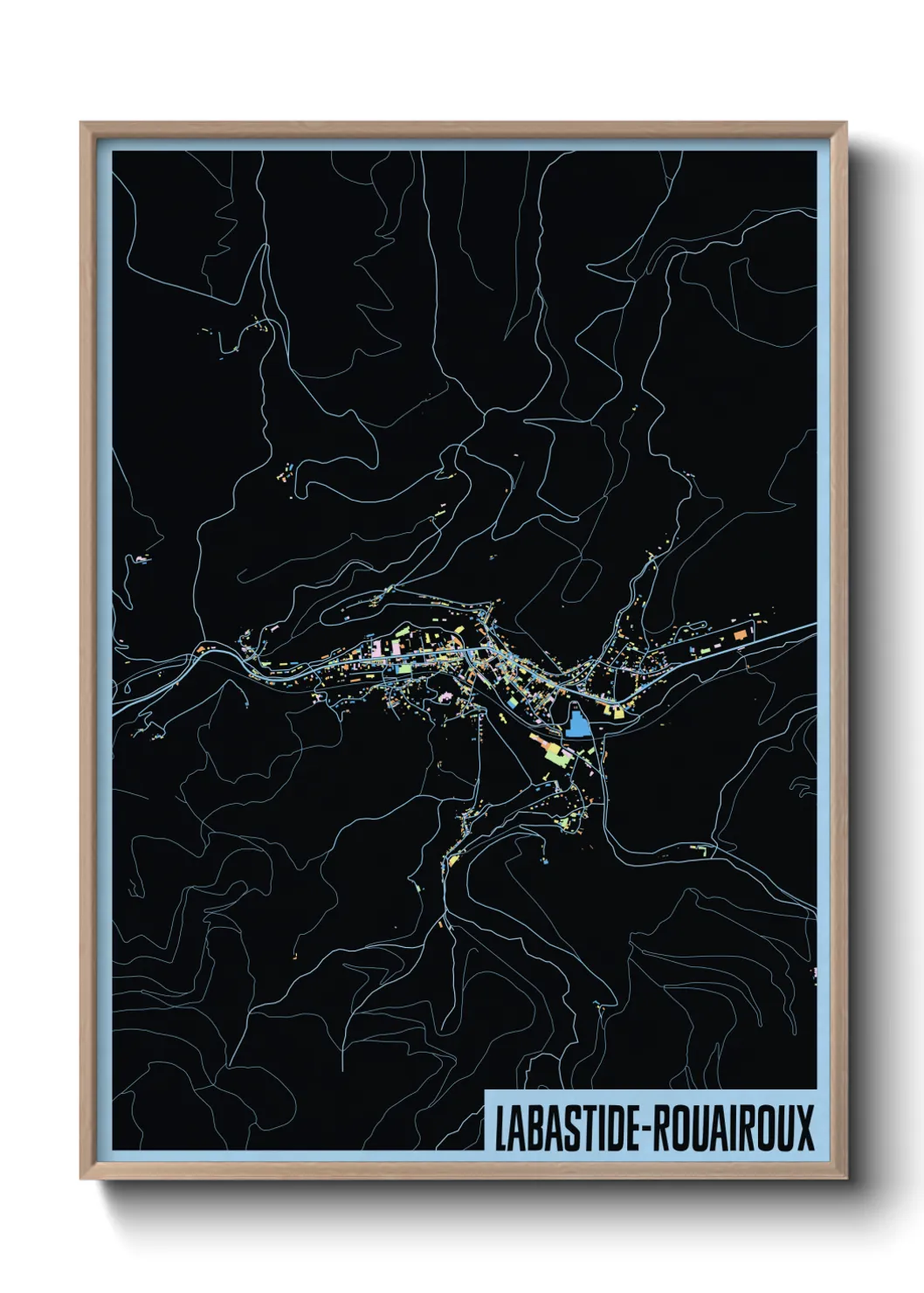 Un poster carteLabastide-Rouairoux