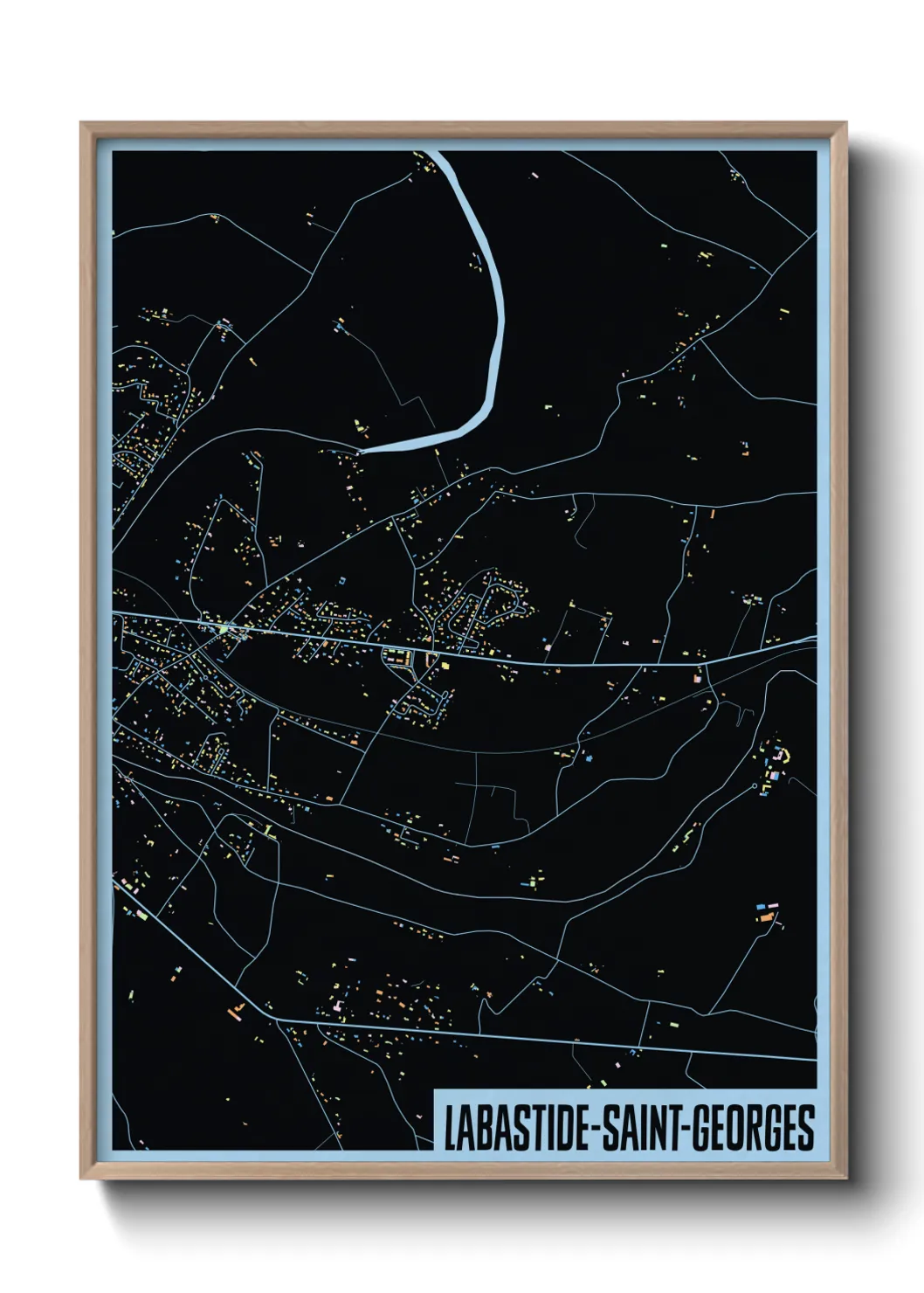 Une affiche de carte sur Labastide-Saint-Georges