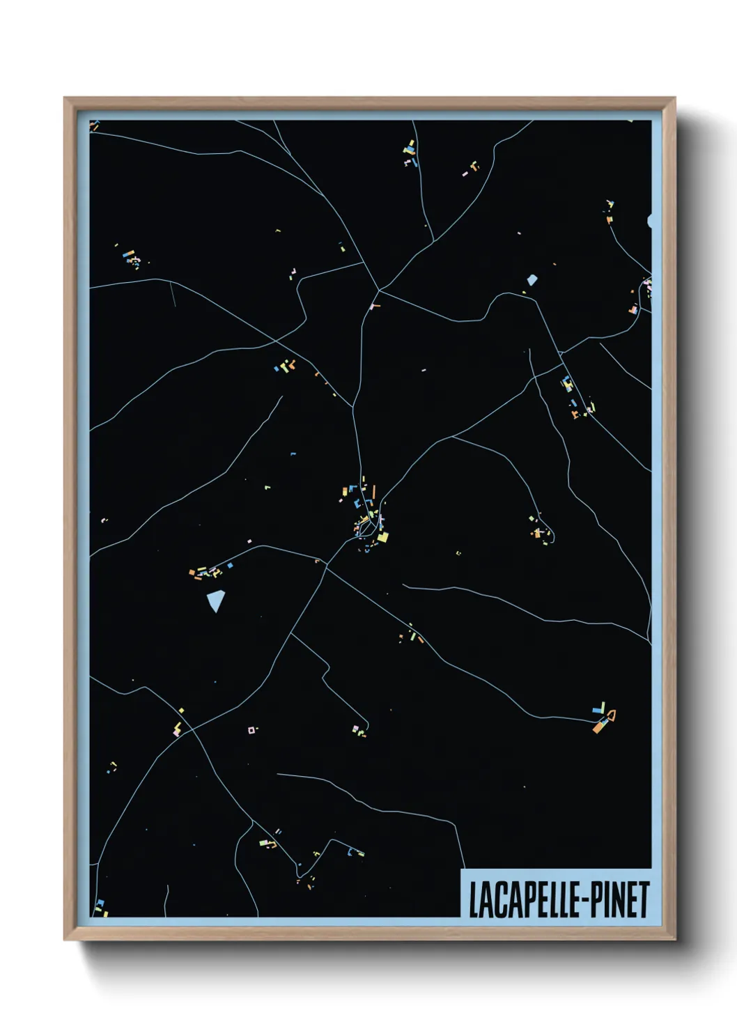 Une affiche de carte sur Lacapelle-Pinet