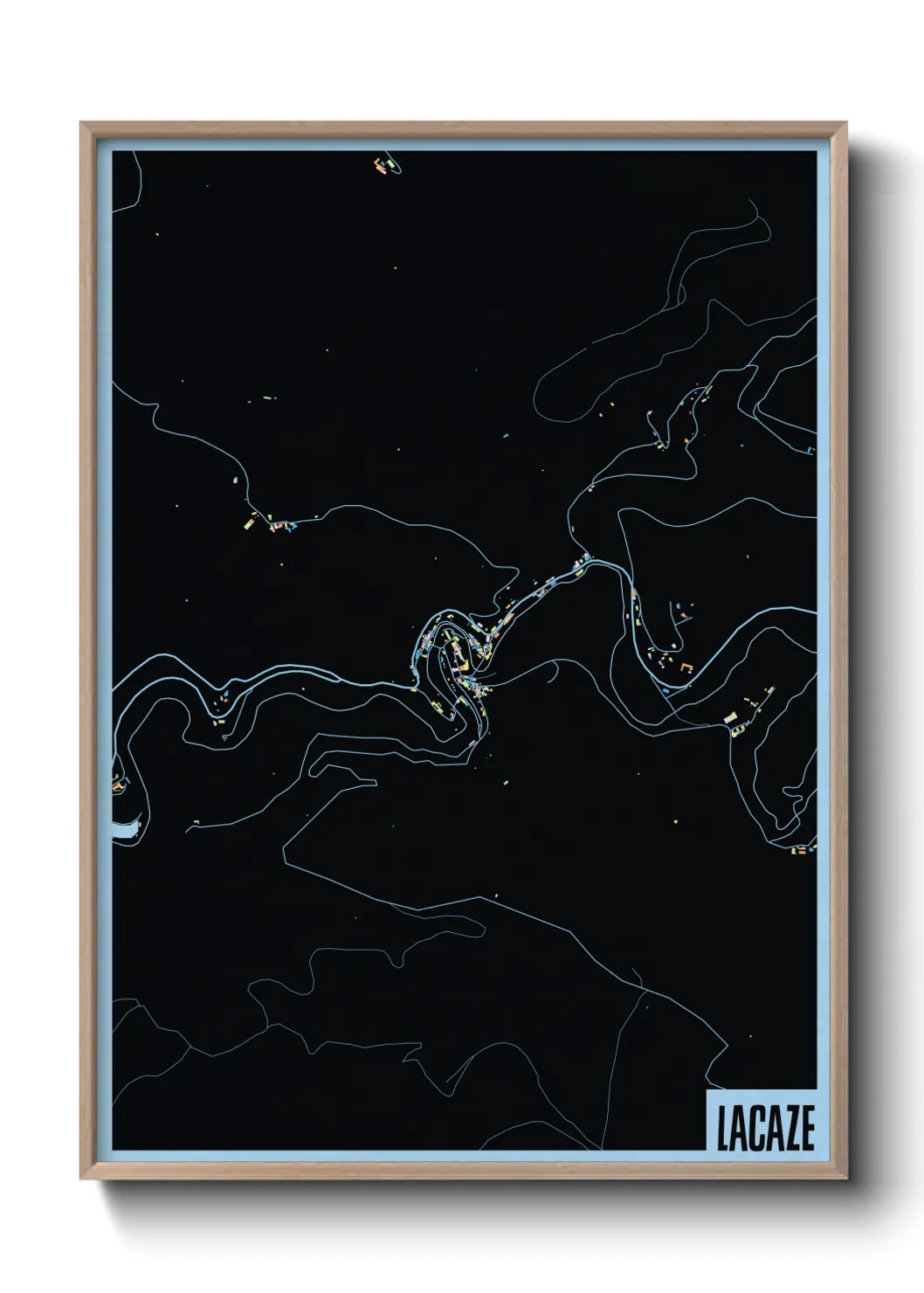 Une affiche de carte sur Lacaze