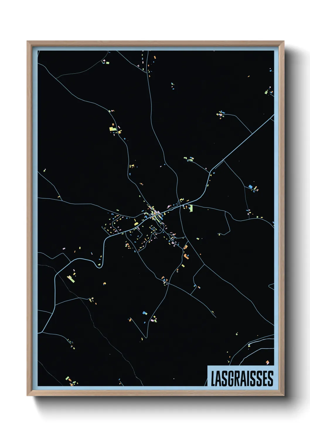 Une affiche de carte sur Lasgraisses