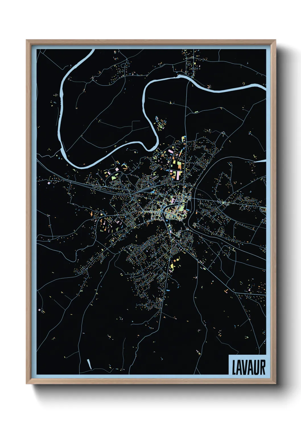 Une affiche de carte sur Lavaur