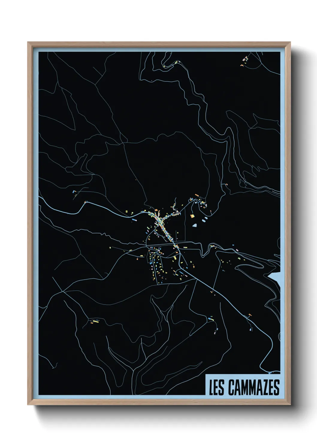 Une affiche de carte sur Les Cammazes