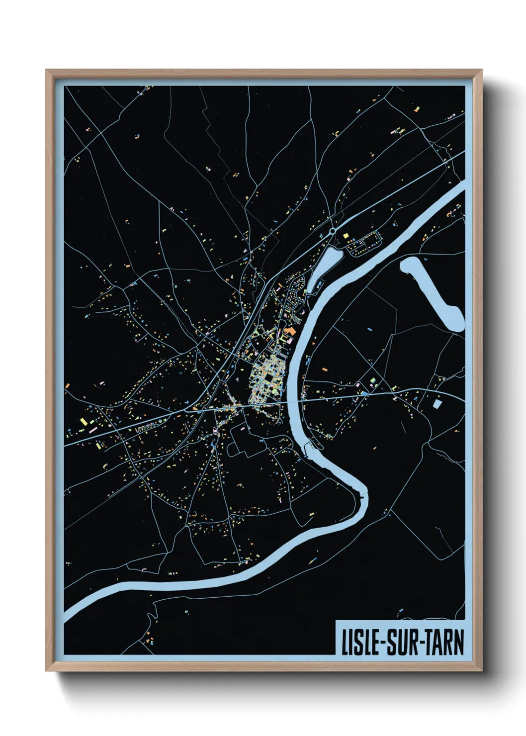 Une affiche de carte sur Lisle-sur-Tarn