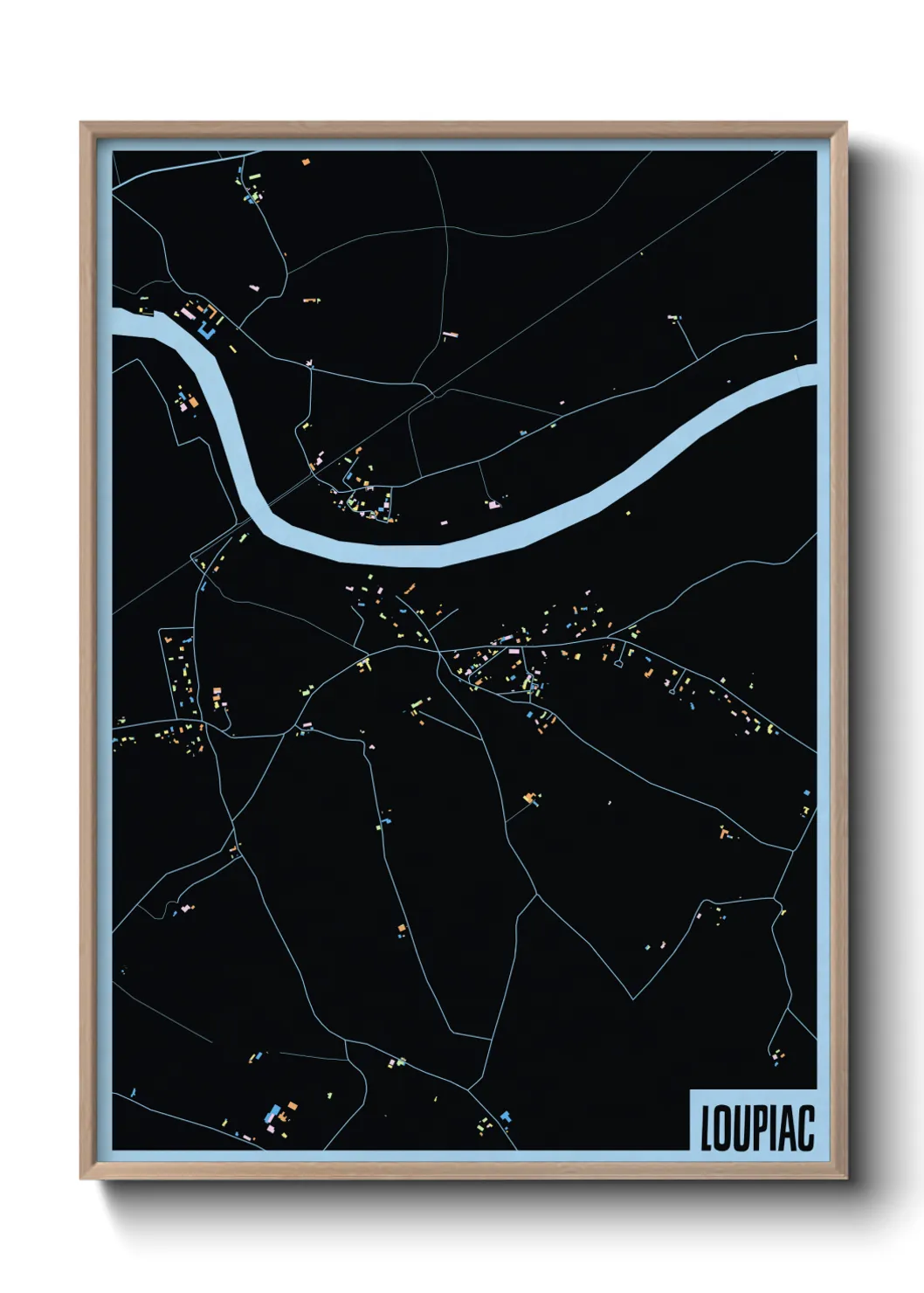 Une affiche de carte sur Loupiac