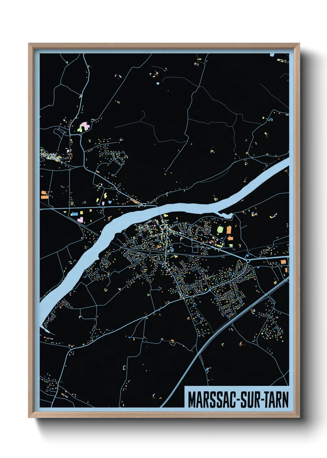 Une affiche de carte sur Marssac-sur-Tarn