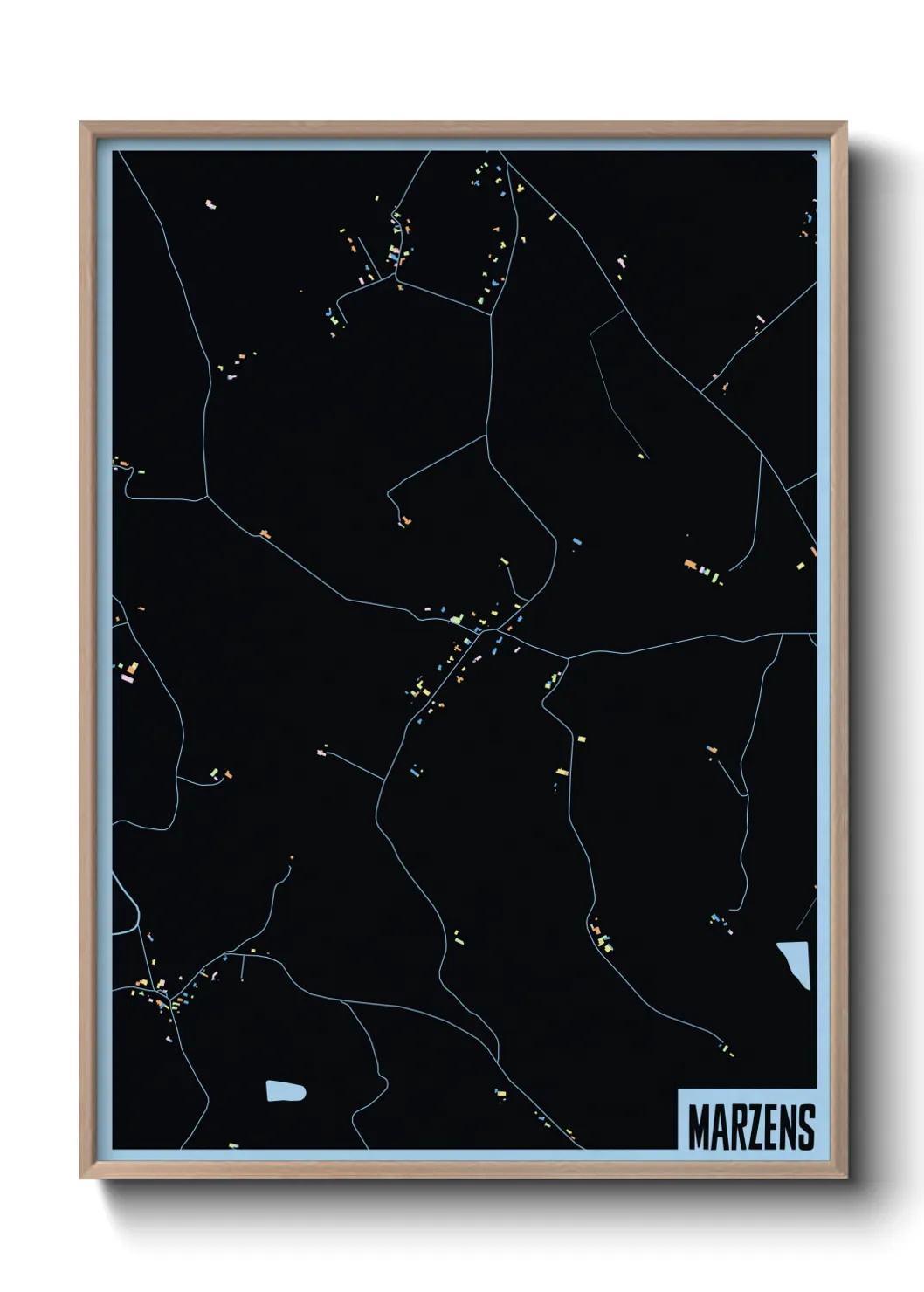 Une affiche de carte sur Marzens