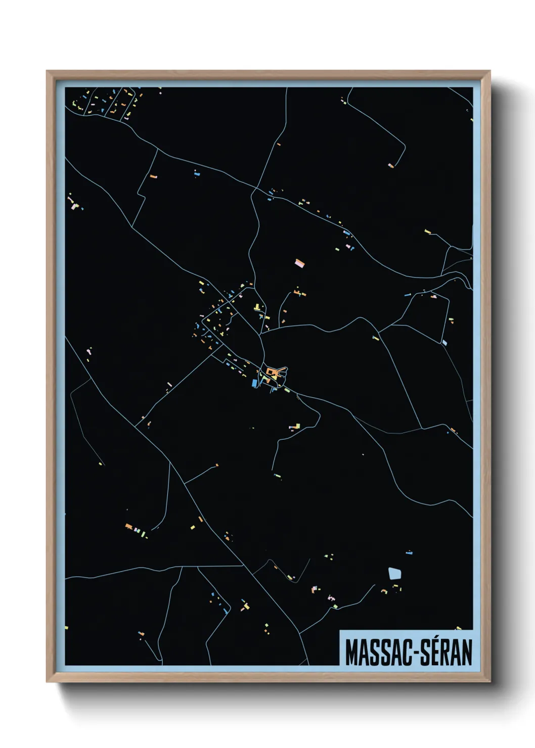 Une affiche de carte sur Massac-Séran